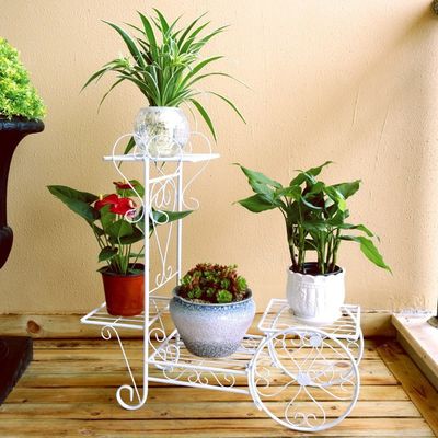 Nordic Cart Shape Metal Flower Stand