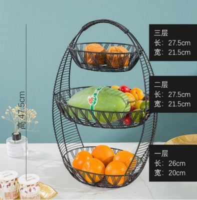 Chrome Plating 47.5cm Height 3 Tier Wire Vegetable Rack