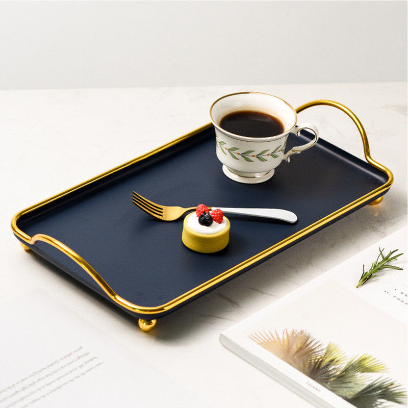 Black Rustproof 7mm Thickness Metal Jewelry Tray